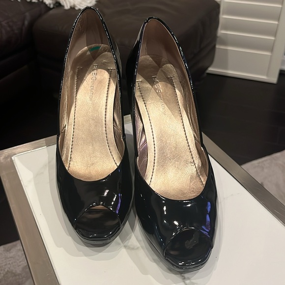 BCBG Generation PL Rafaela Black Patent Wedge Size 8B/38 - Picture 2 of 11